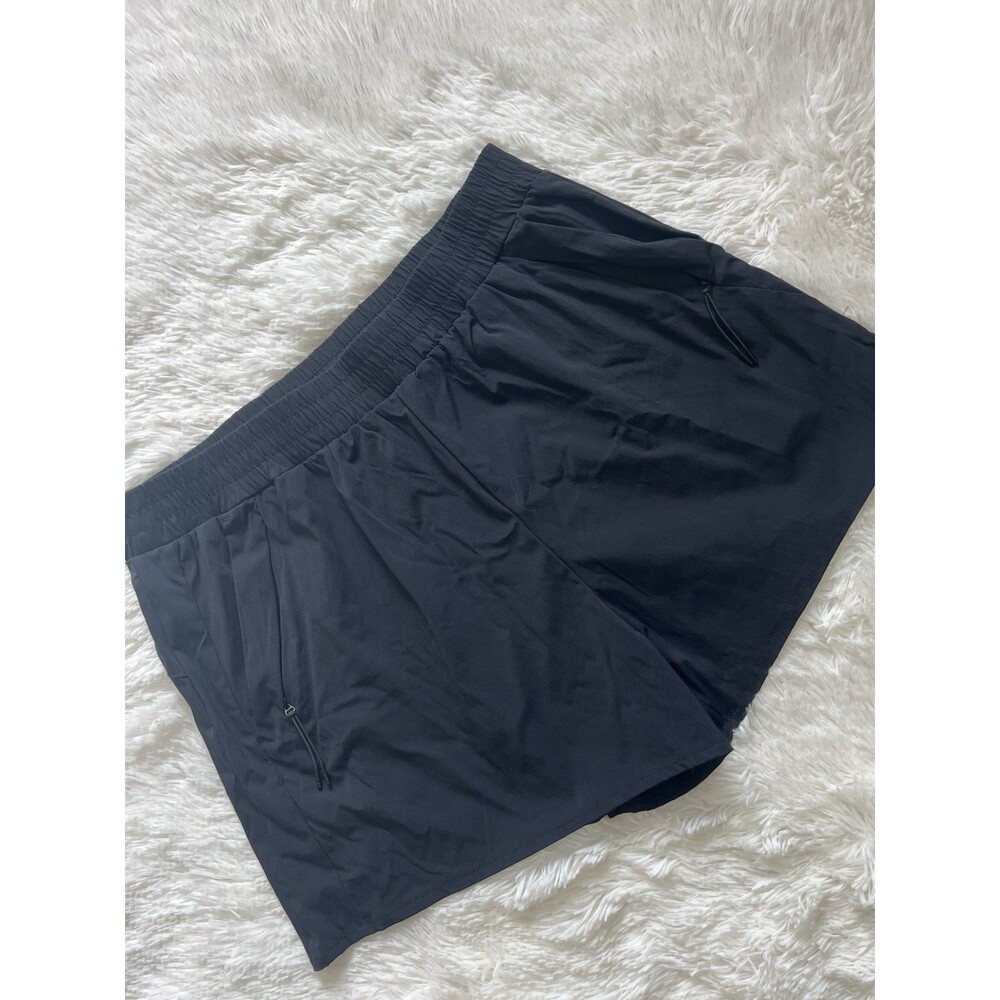 Halara Athletic Hiking Shorts Women XL Black Zipper Pockets Nylon Stretch